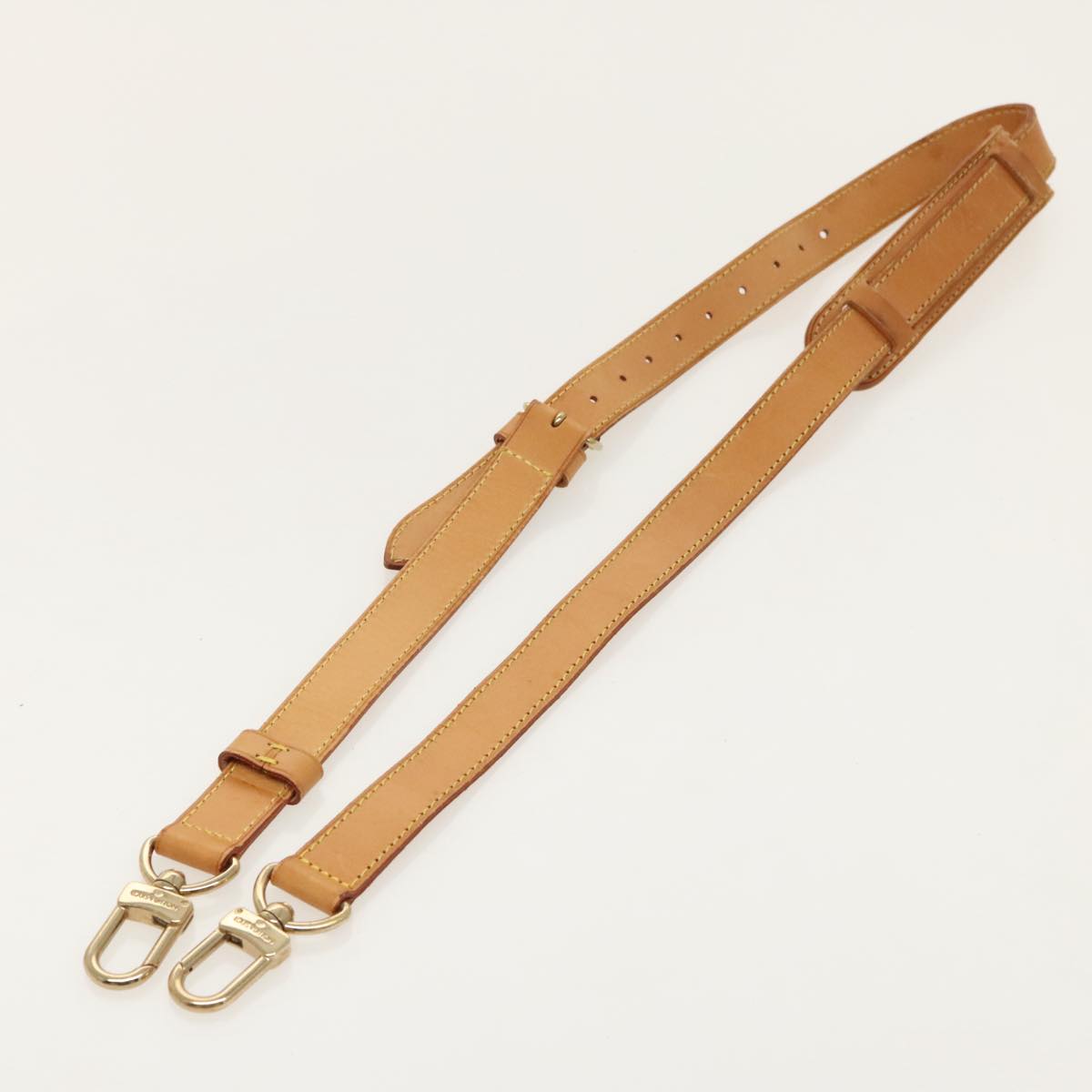 LOUIS VUITTON Adjustable Shoulder Strap Leather 36.2""-43.3"" Beige Auth 98691