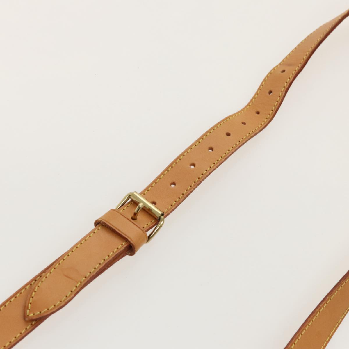 LOUIS VUITTON Adjustable Shoulder Strap Leather 36.2""-43.3"" Beige Auth 98691