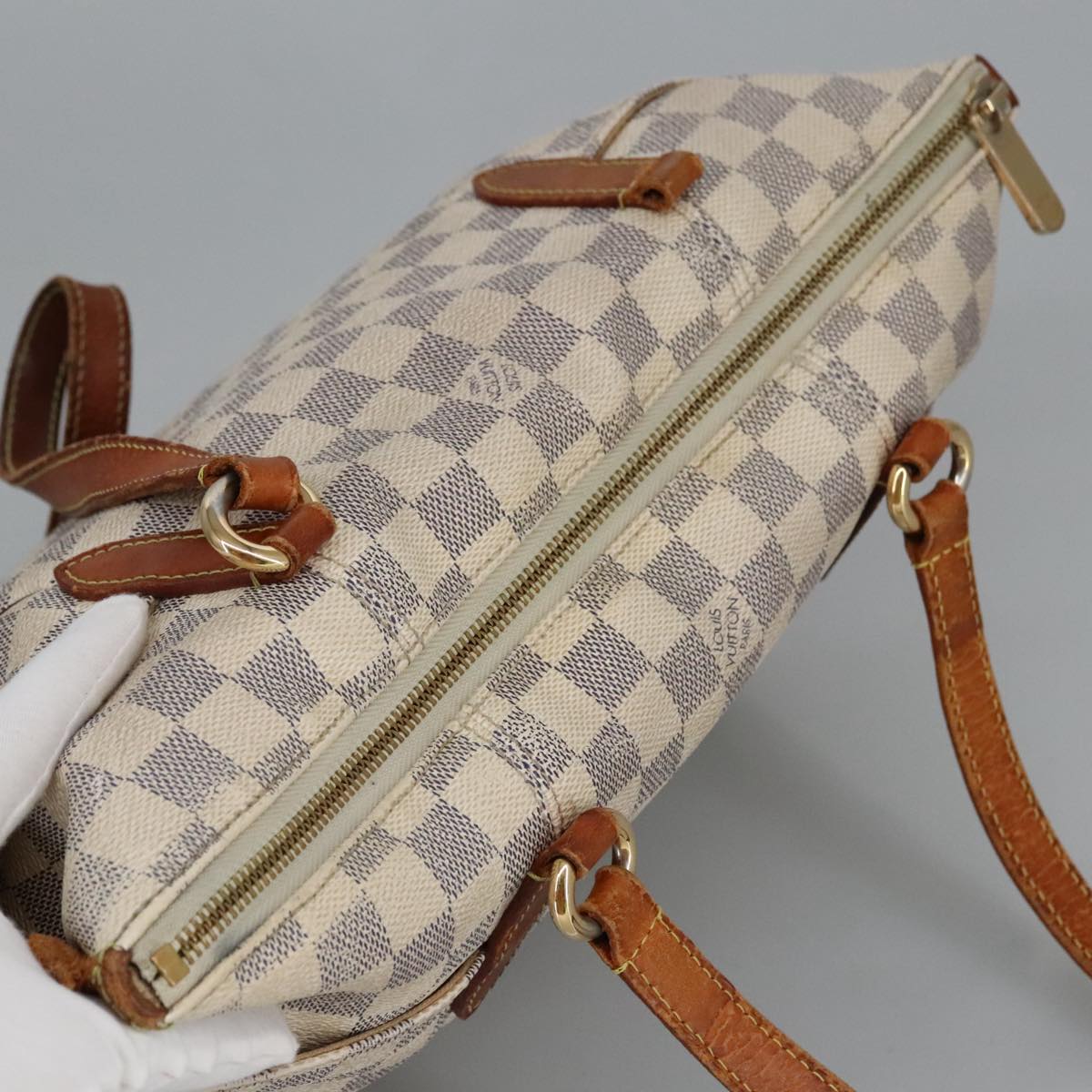 LOUIS VUITTON Damier Azur Totally PM Tote Bag N41280 LV Auth 98713