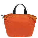 PRADA Tote Bag Nylon 2way Orange Silver Auth 98724-2