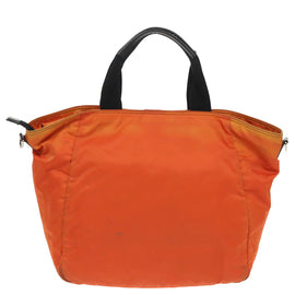 PRADA Tote Bag Nylon 2way Orange Silver Auth 98724 - 0