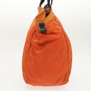 PRADA Tote Bag Nylon 2way Orange Silver Auth 98724-4