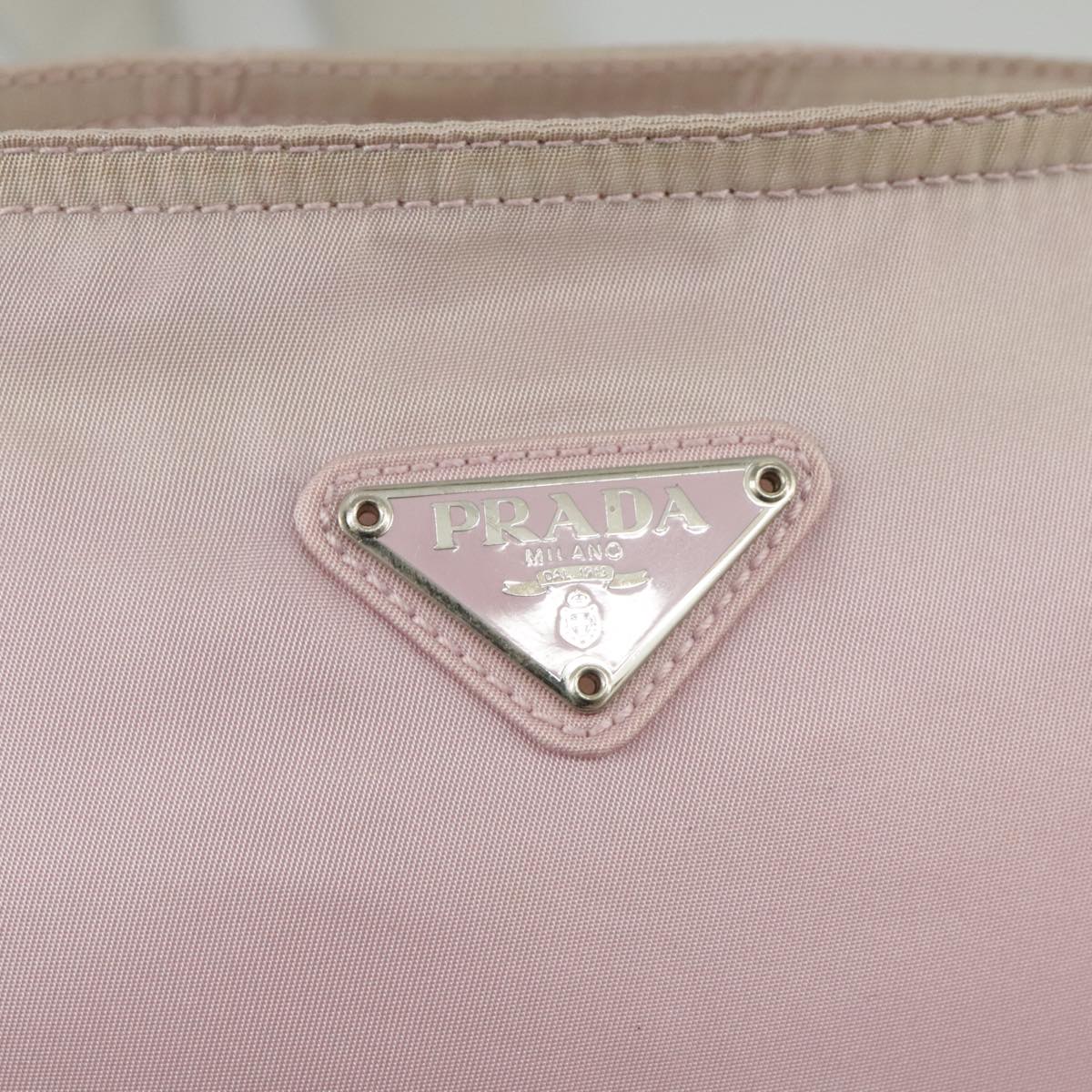 PRADA Shoulder Bag Nylon Pink Silver Auth 98745