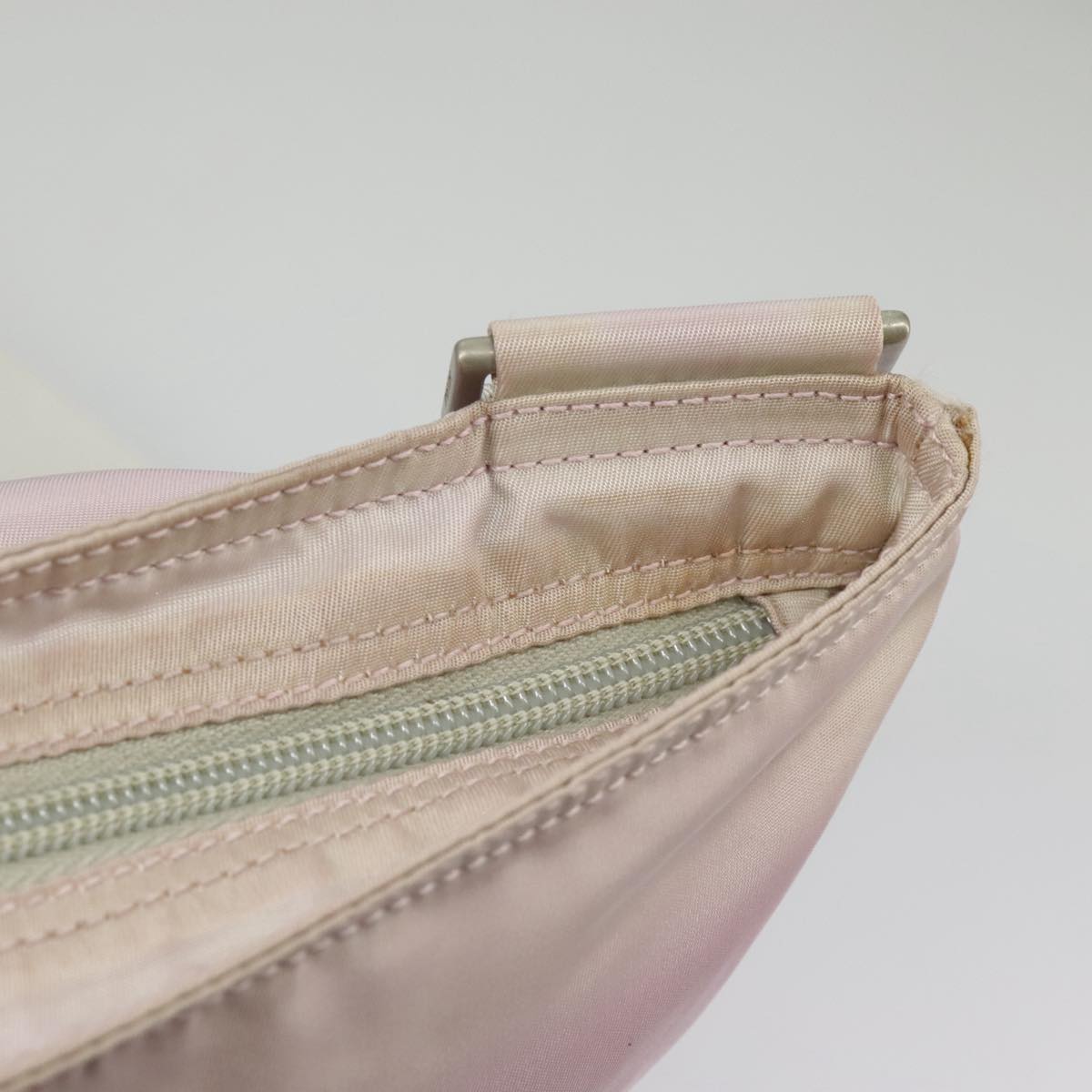 PRADA Shoulder Bag Nylon Pink Silver Auth 98745