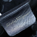 Salvatore Ferragamo Tote Bag Canvas Navy Gold Auth 98764-12