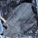 Salvatore Ferragamo Tote Bag Canvas Navy Gold Auth 98764-11