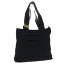 Salvatore Ferragamo Tote Bag Canvas Navy Gold Auth 98764-1