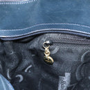 Salvatore Ferragamo Tote Bag Canvas Navy Gold Auth 98764-20