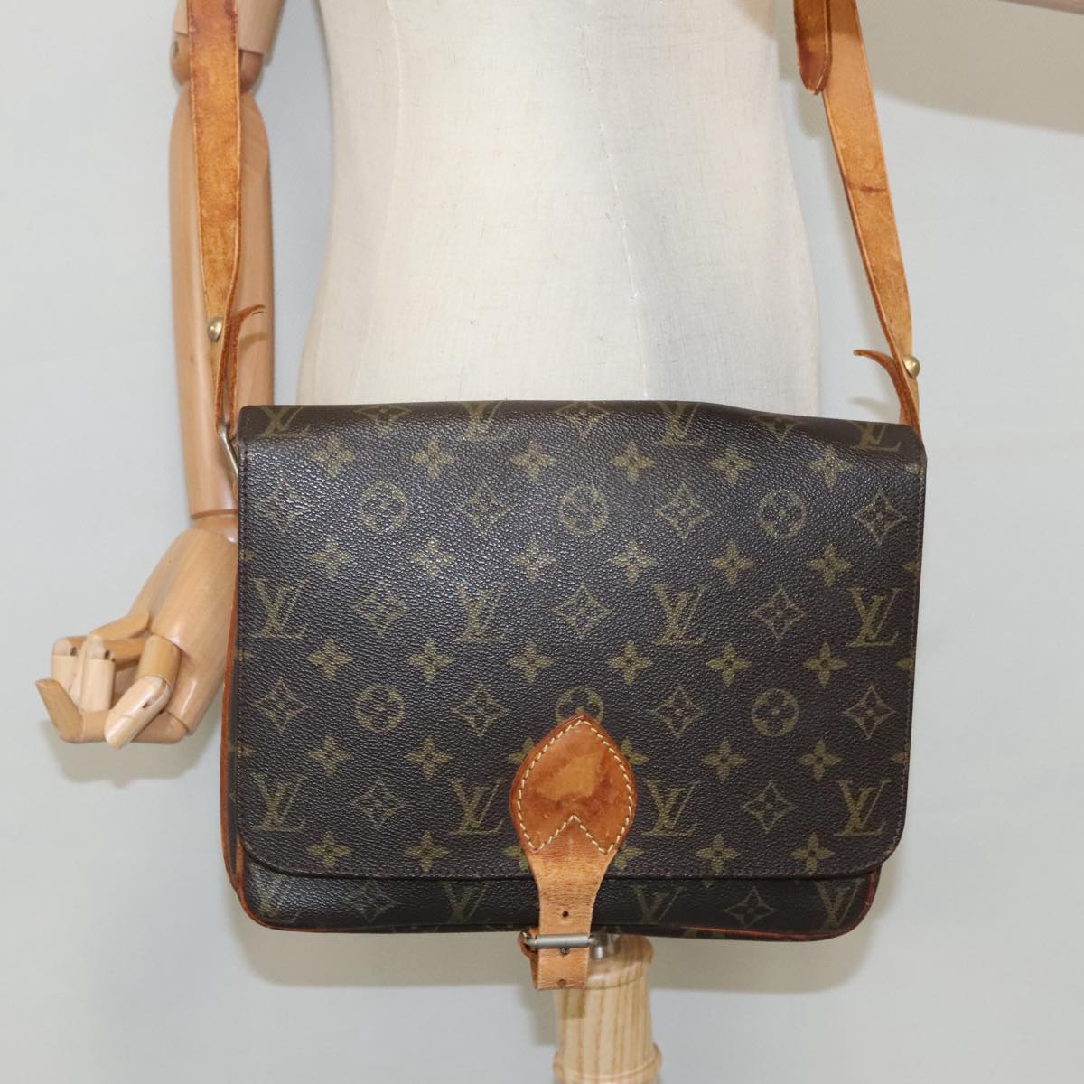 LOUIS VUITTON Monogram Cartouchiere GM Shoulder Bag Vintage M51252 LV Auth 98771