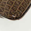 FENDI Zucchino Canvas Mamma Baguette Shoulder Bag Beige Gold Auth 98793-15