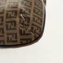 FENDI Zucchino Canvas Mamma Baguette Shoulder Bag Beige Gold Auth 98793-17