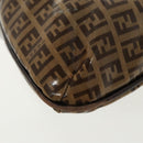 FENDI Zucchino Canvas Mamma Baguette Shoulder Bag Beige Gold Auth 98793-18