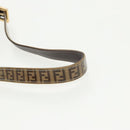 FENDI Zucchino Canvas Mamma Baguette Shoulder Bag Beige Gold Auth 98793-7