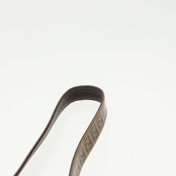 FENDI Zucchino Canvas Mamma Baguette Shoulder Bag Beige Gold Auth 98793