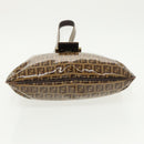 FENDI Zucchino Canvas Mamma Baguette Shoulder Bag Beige Gold Auth 98793-5