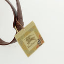 Burberrys Nova Check Shoulder Bag PVC Leather Green Gold Auth 98800V-18