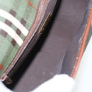 Burberrys Nova Check Shoulder Bag PVC Leather Green Gold Auth 98800V-11