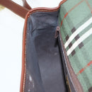 Burberrys Nova Check Shoulder Bag PVC Leather Green Gold Auth 98800V-21