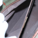 Burberrys Nova Check Shoulder Bag PVC Leather Green Gold Auth 98800V-12