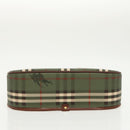 Burberrys Nova Check Shoulder Bag PVC Leather Green Gold Auth 98800V-5