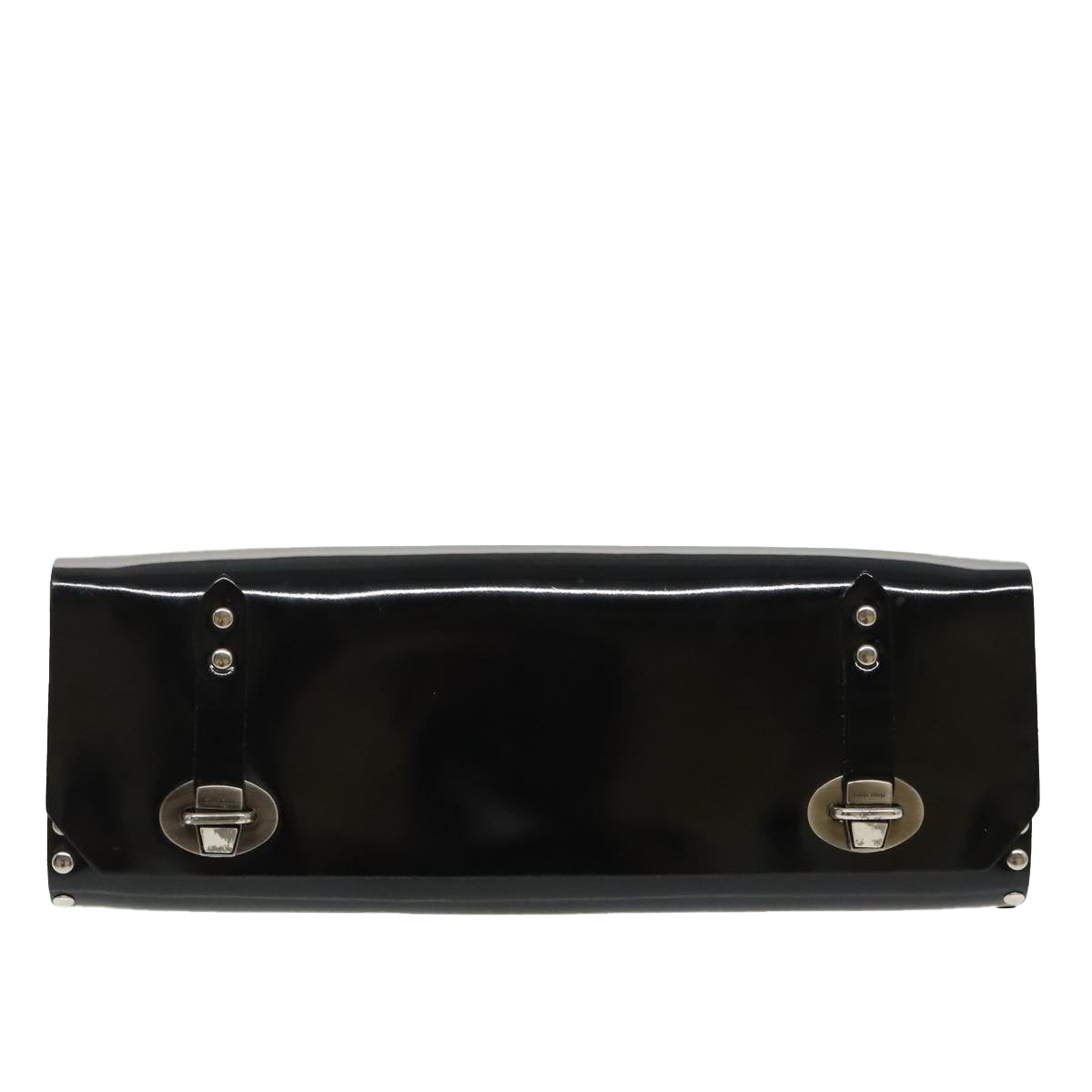 Miu Miu Clutch Bag Patent leather Black Auth 98820 - 0