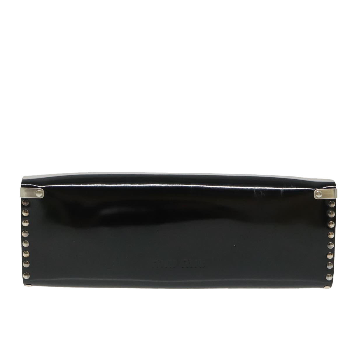 Miu Miu Clutch Bag Patent leather Black Auth 98820