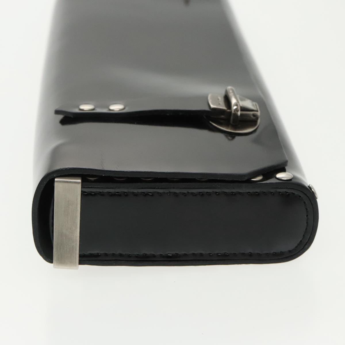 Miu Miu Clutch Bag Patent leather Black Auth 98820