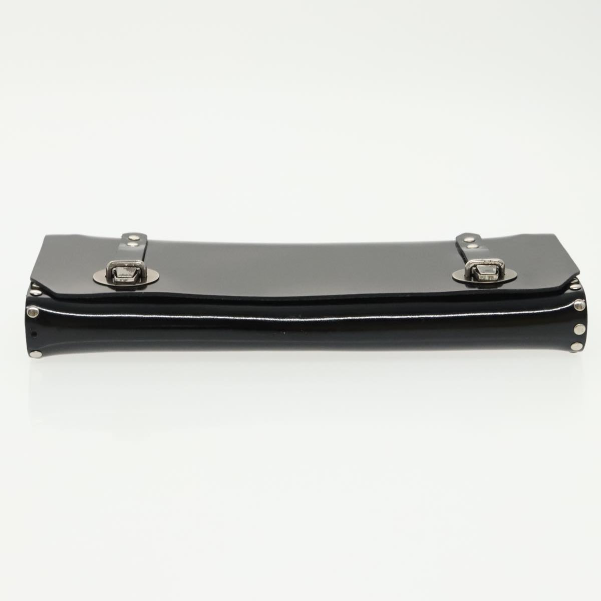 Miu Miu Clutch Bag Patent leather Black Auth 98820