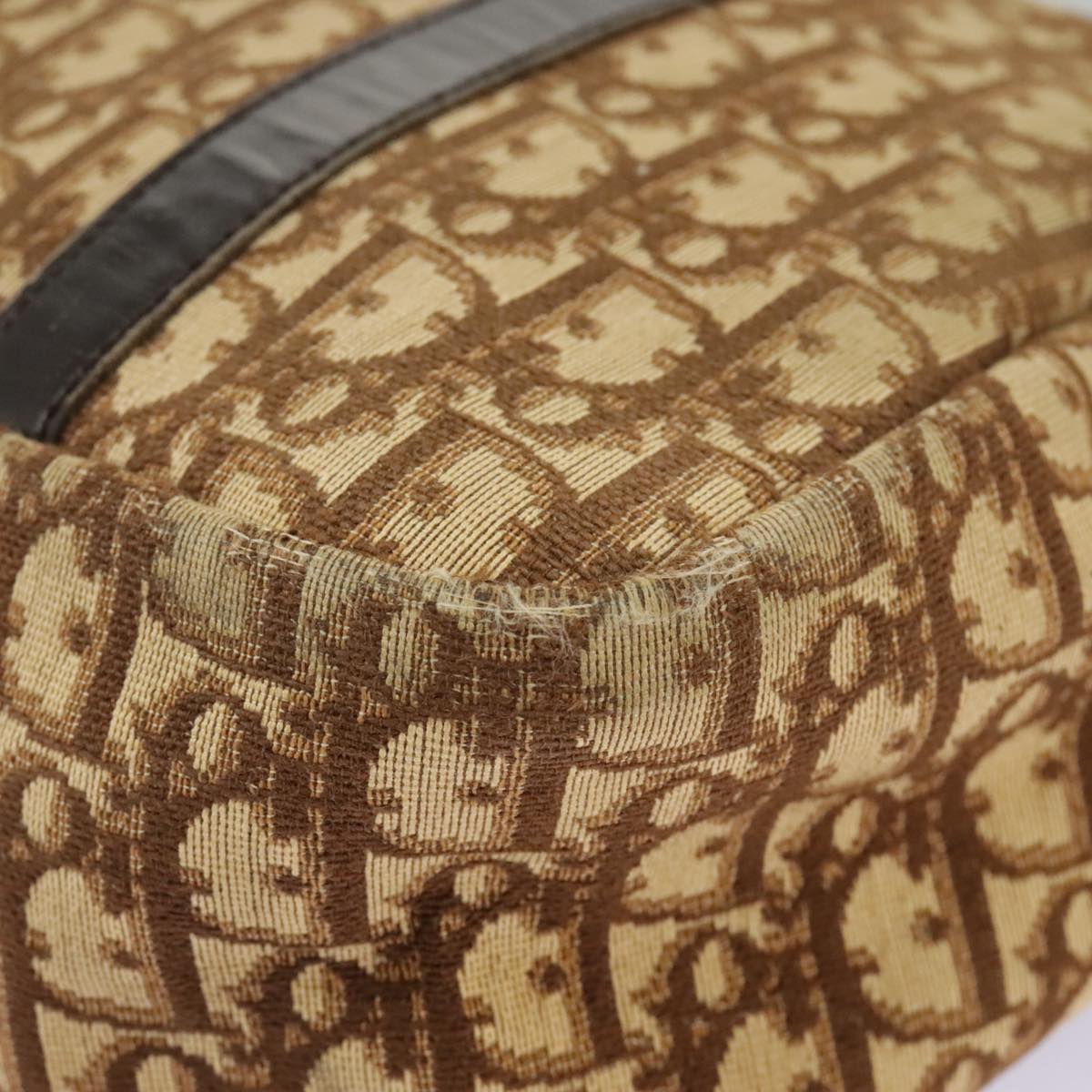 Christian Dior Trotter Canvas Hand Bag Gold Brown Auth 98828