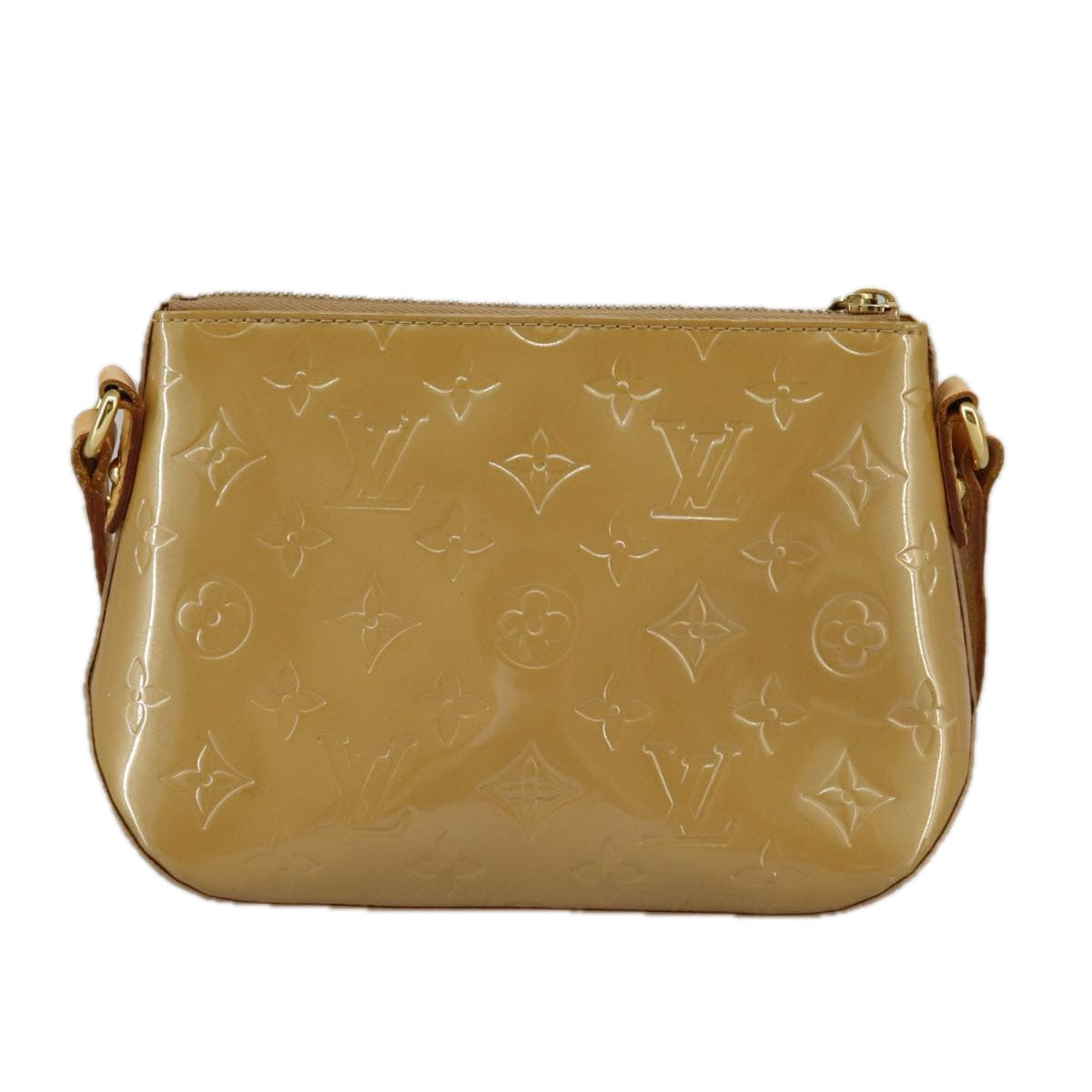 LOUIS VUITTON Monogram Vernis Minna Street Bag Noisette M91508 LV Auth 98834