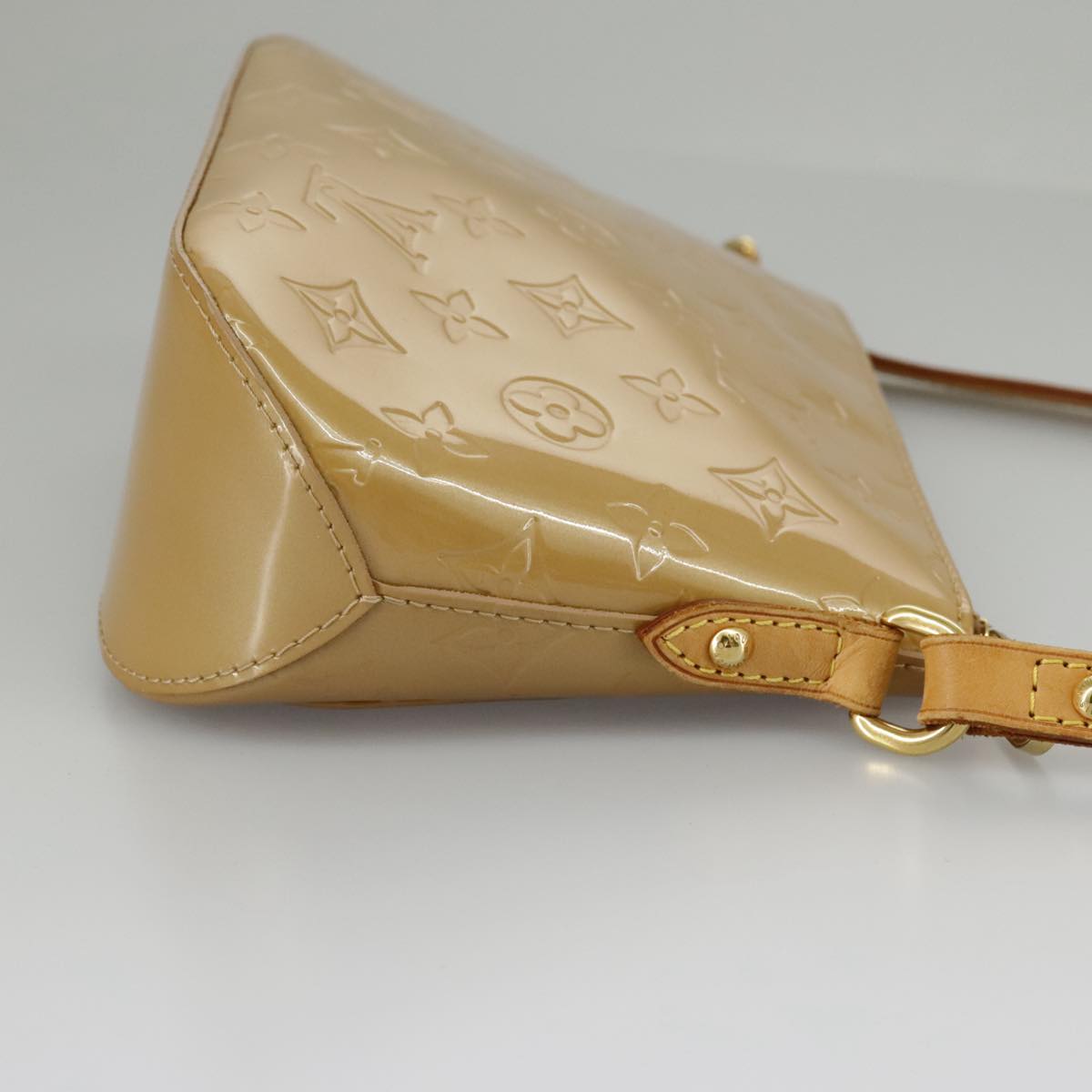 LOUIS VUITTON Monogram Vernis Minna Street Bag Noisette M91508 LV Auth 98834