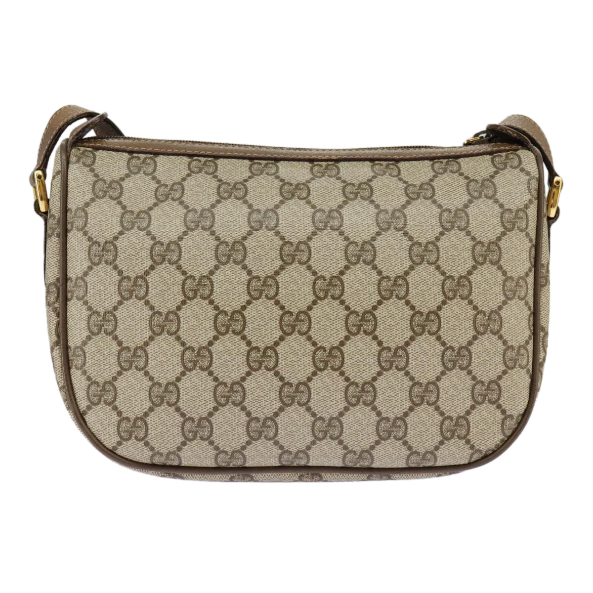 GUCCI GG Supreme Web Sherry Line Shoulder Bag PVC Beige 89 02 032 Auth 98837 - 0