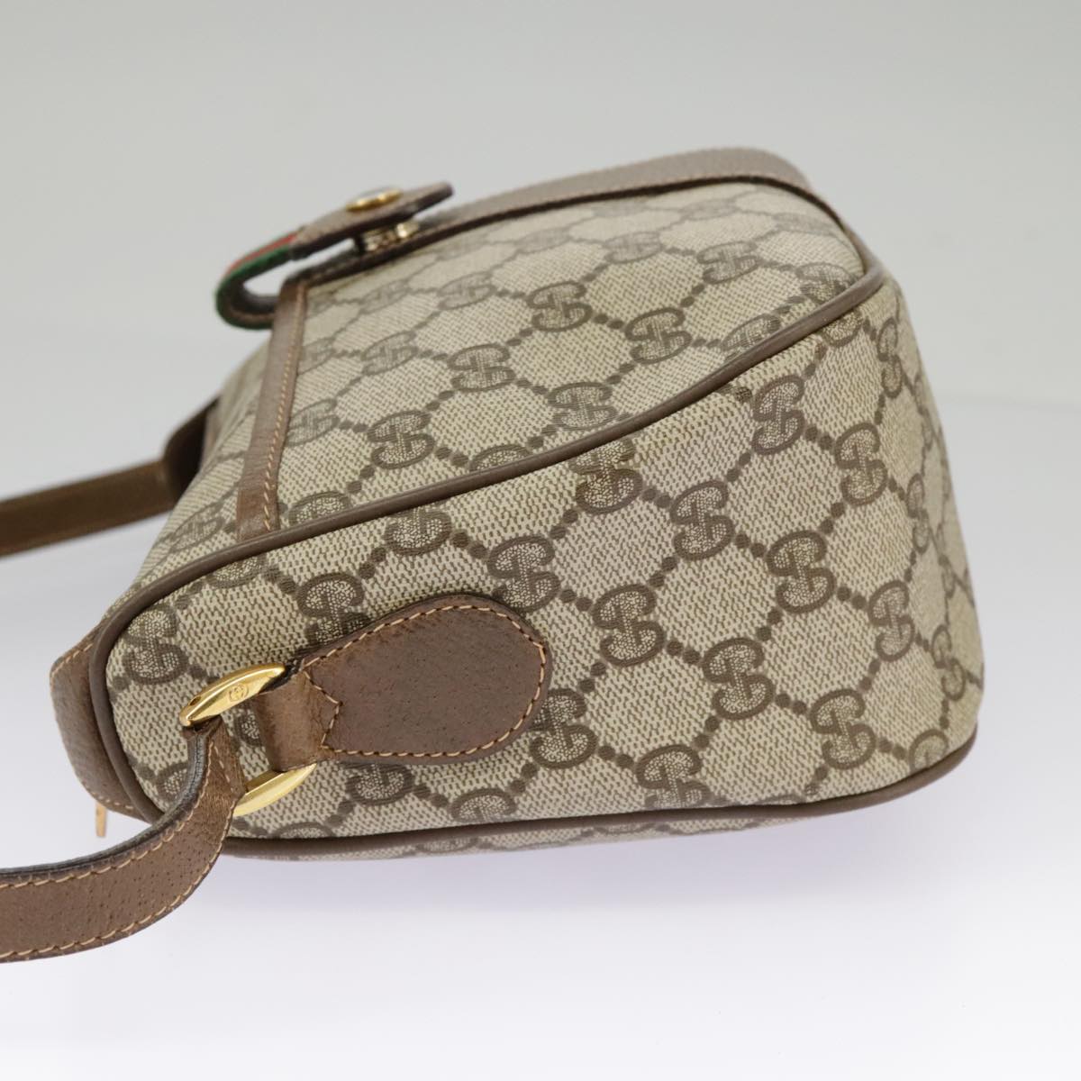 GUCCI GG Supreme Web Sherry Line Shoulder Bag PVC Beige 89 02 032 Auth 98837