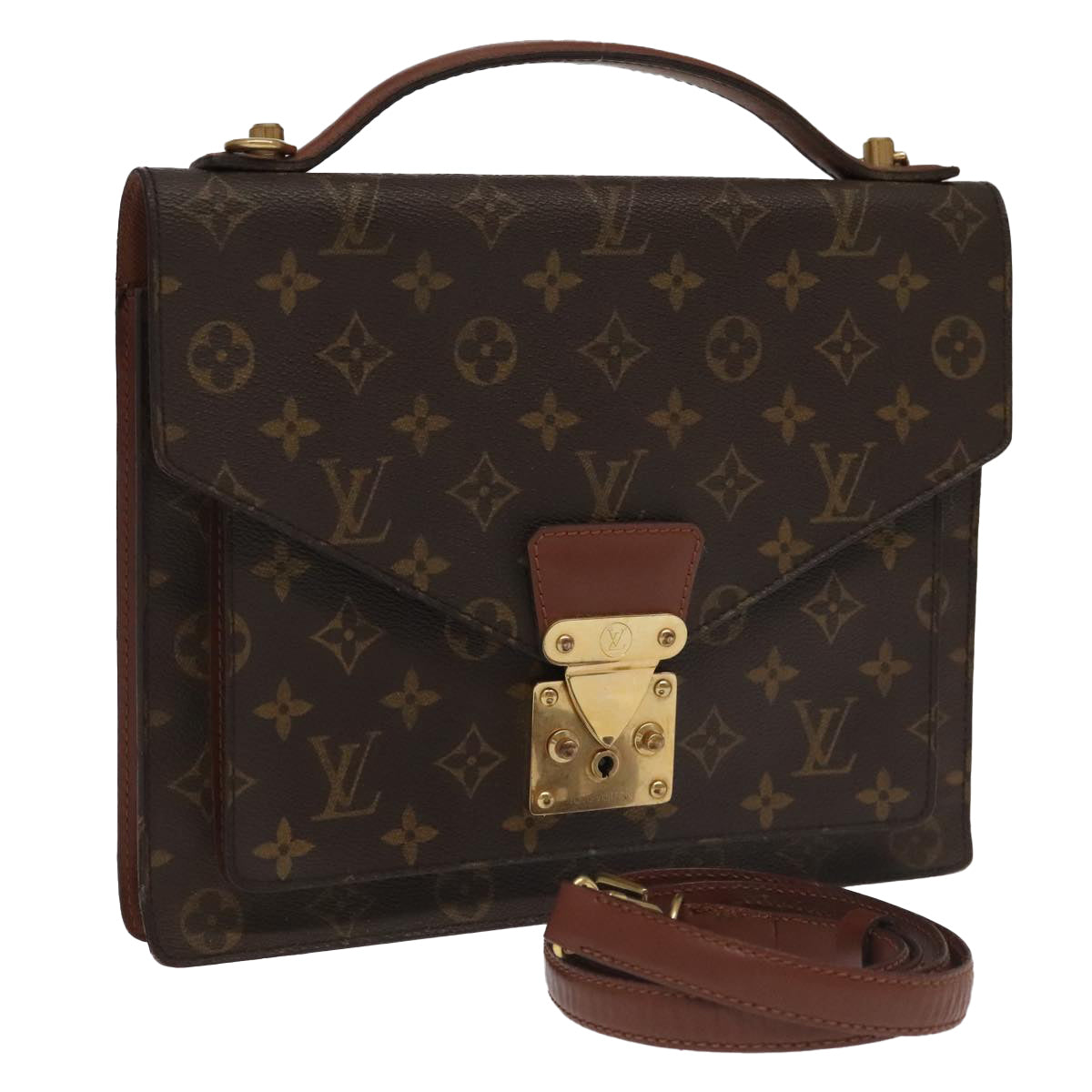 LOUIS VUITTON Monogram Monceau 28 Hand Bag 2way M51185 LV Auth 98838