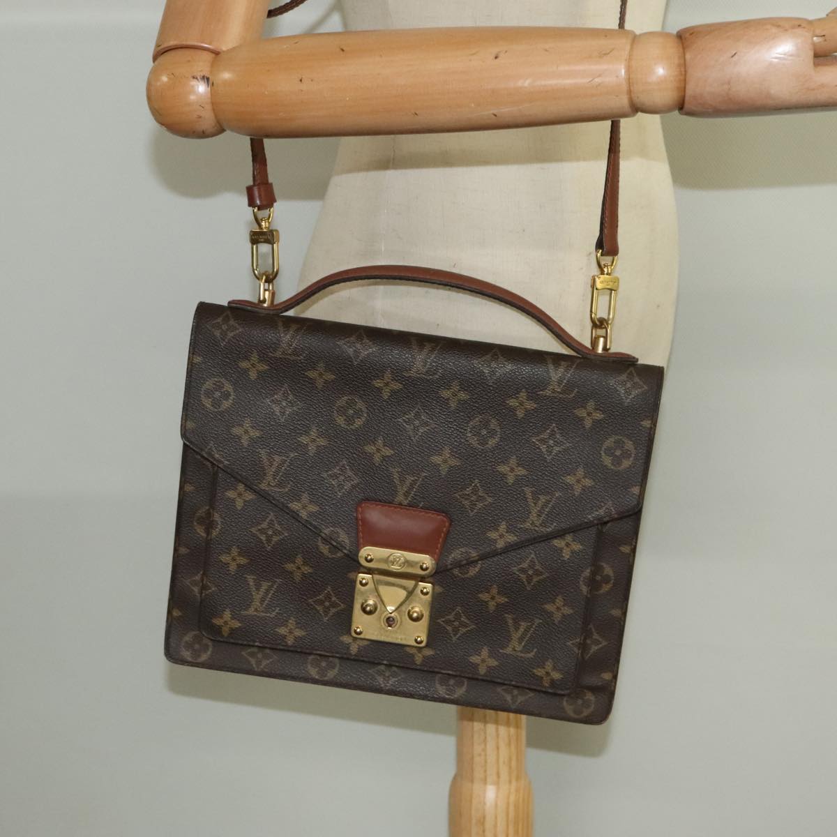 LOUIS VUITTON Monogram Monceau 28 Hand Bag 2way M51185 LV Auth 98838