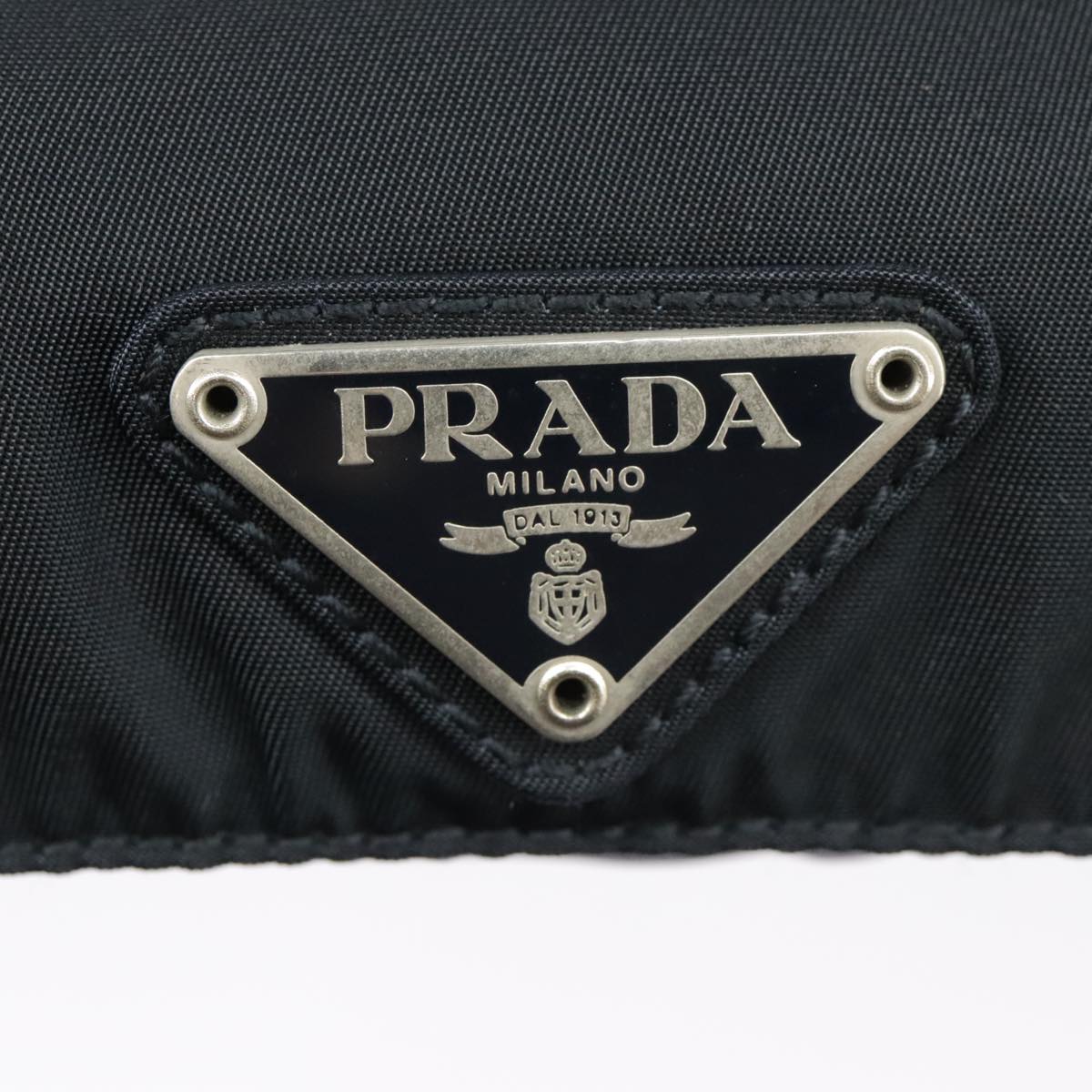 PRADA Waist bag Nylon Navy Silver Auth 98840