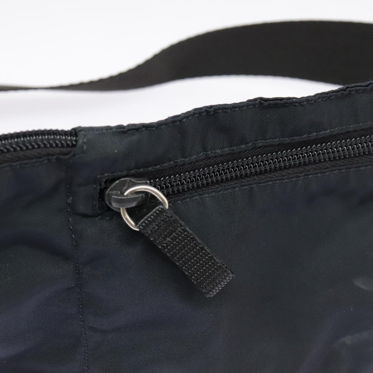 PRADA Waist bag Nylon Navy Silver Auth 98840