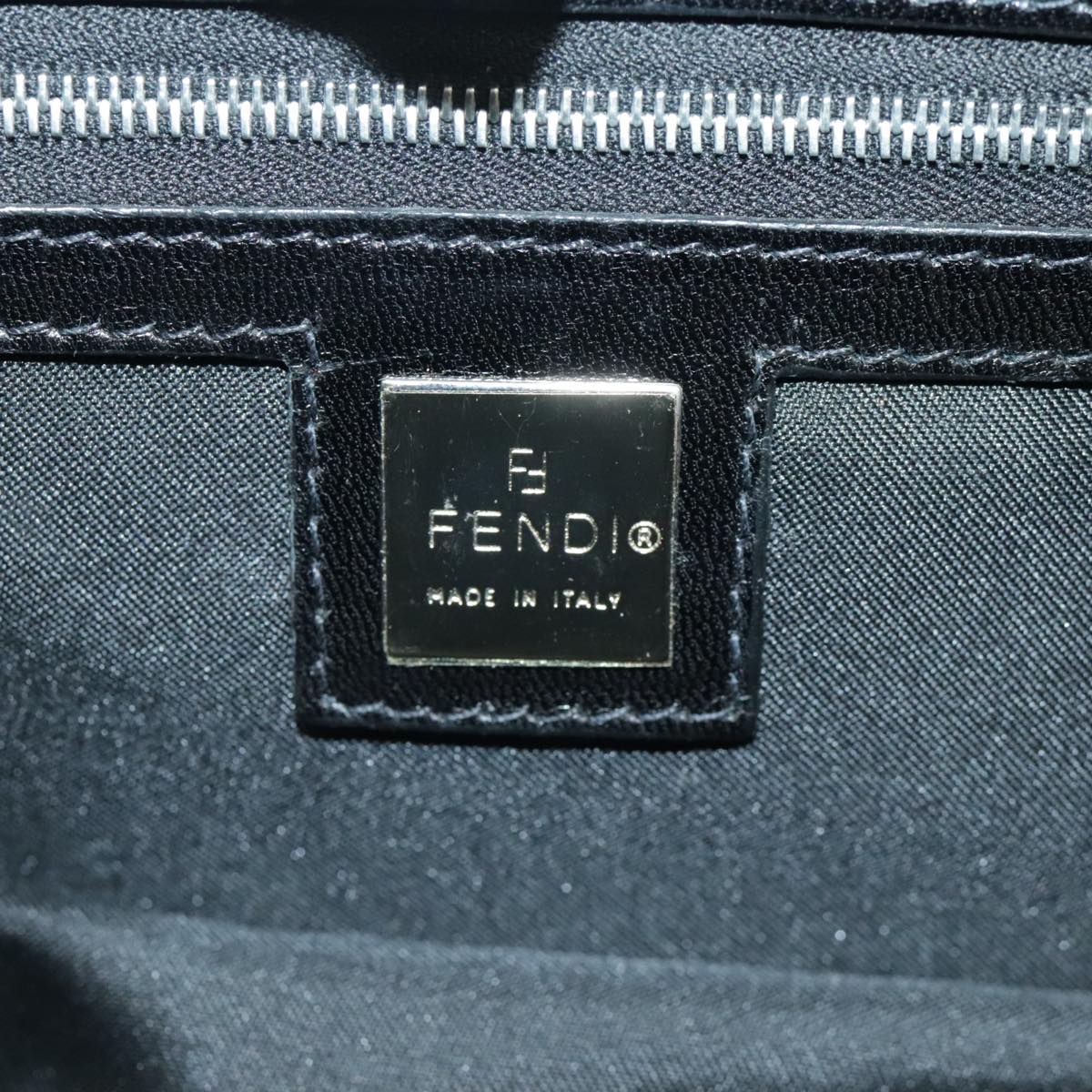 FENDI Mamma Baguette Shoulder Bag Nylon Black Silver Auth 98843