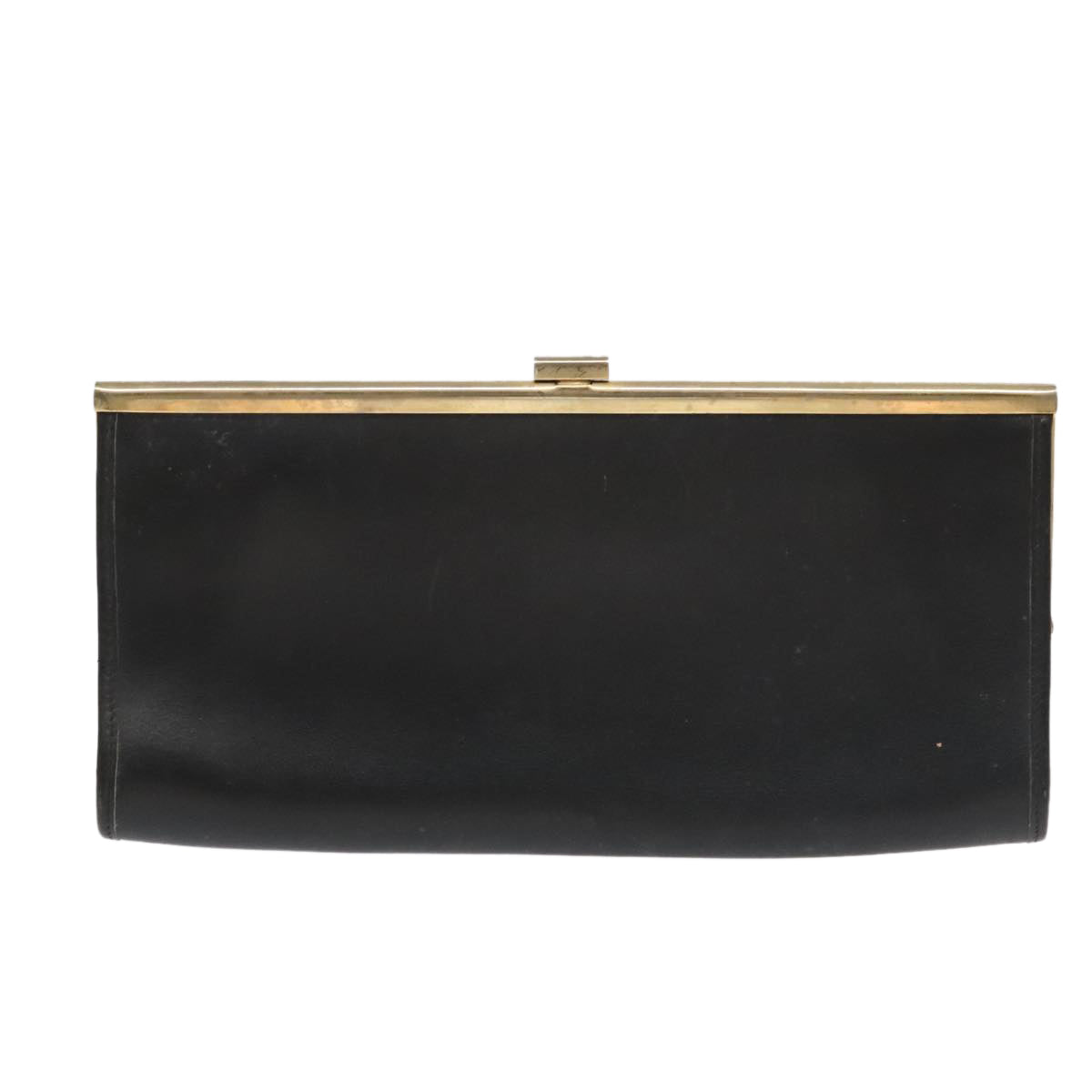 Christian Dior Clutch Bag Leather Black Gold Auth 98851 - 0