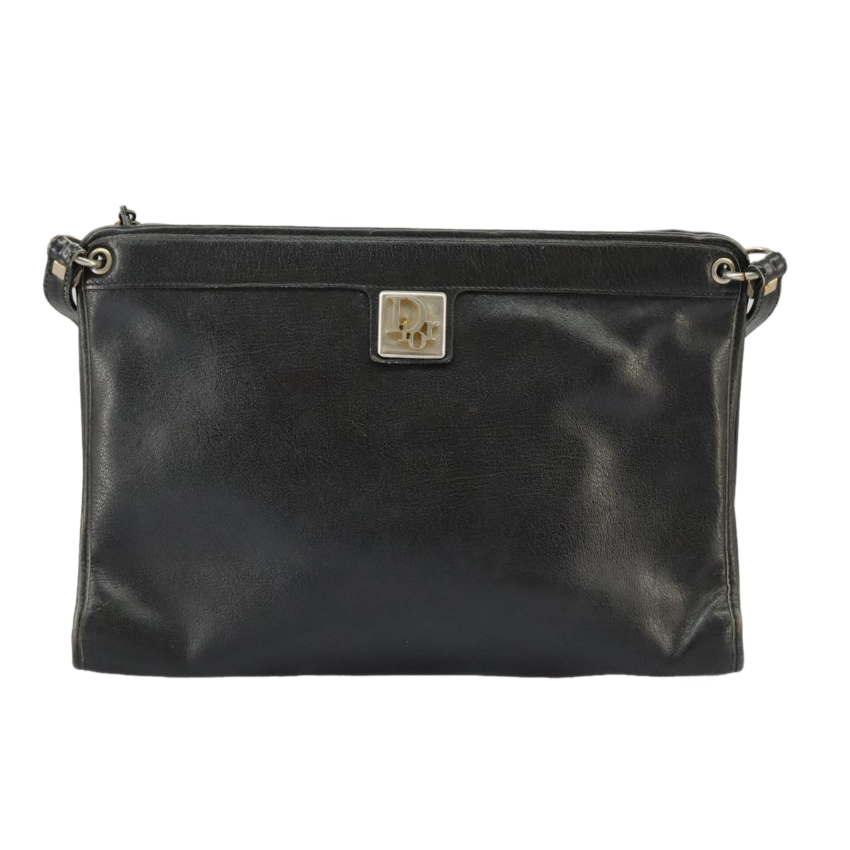 Christian Dior Shoulder Bag Leather Black Auth 98852 - 0