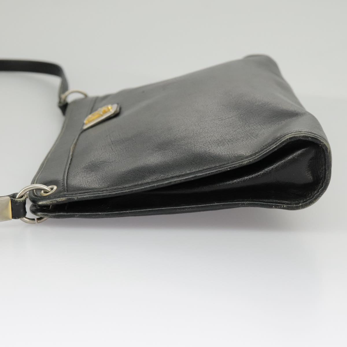 Christian Dior Shoulder Bag Leather Black Auth 98852