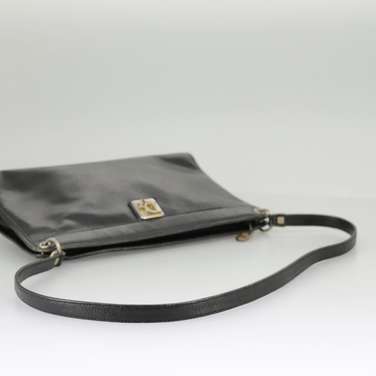 Christian Dior Shoulder Bag Leather Black Auth 98852