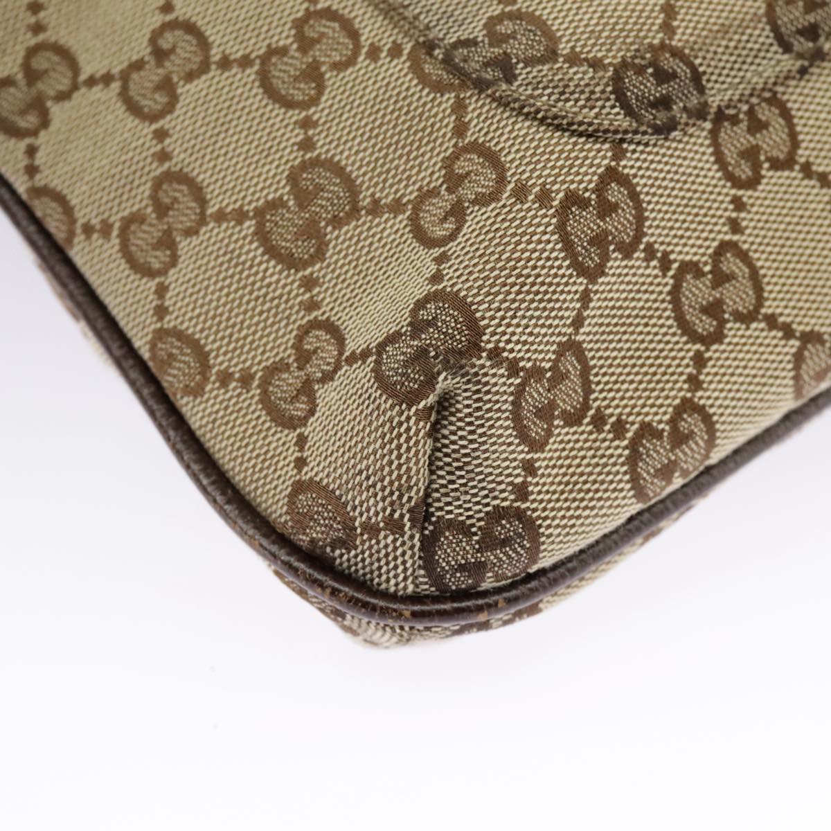 GUCCI GG Canvas Shoulder Bag Beige 122793 Auth 98853