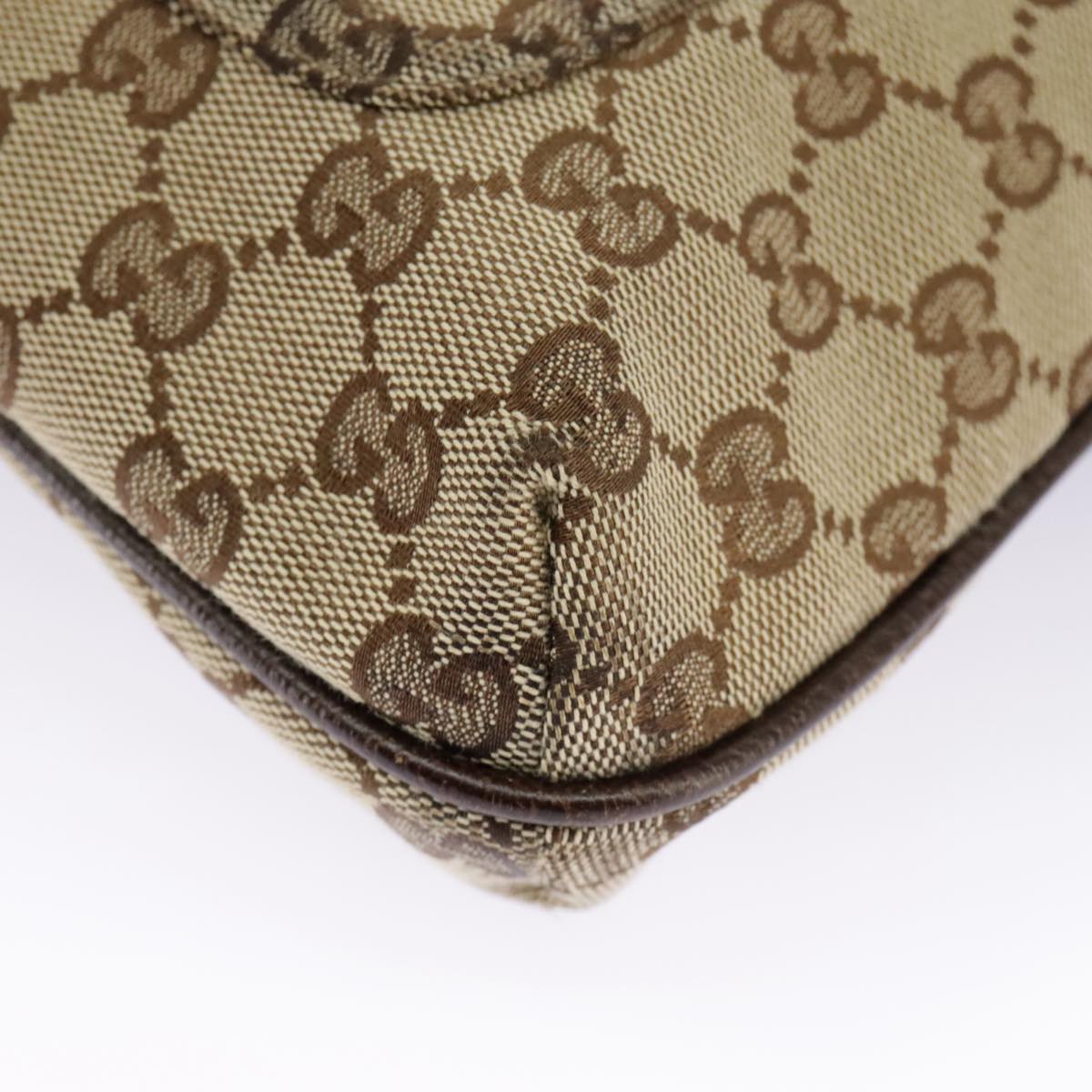 GUCCI GG Canvas Shoulder Bag Beige 122793 Auth 98853