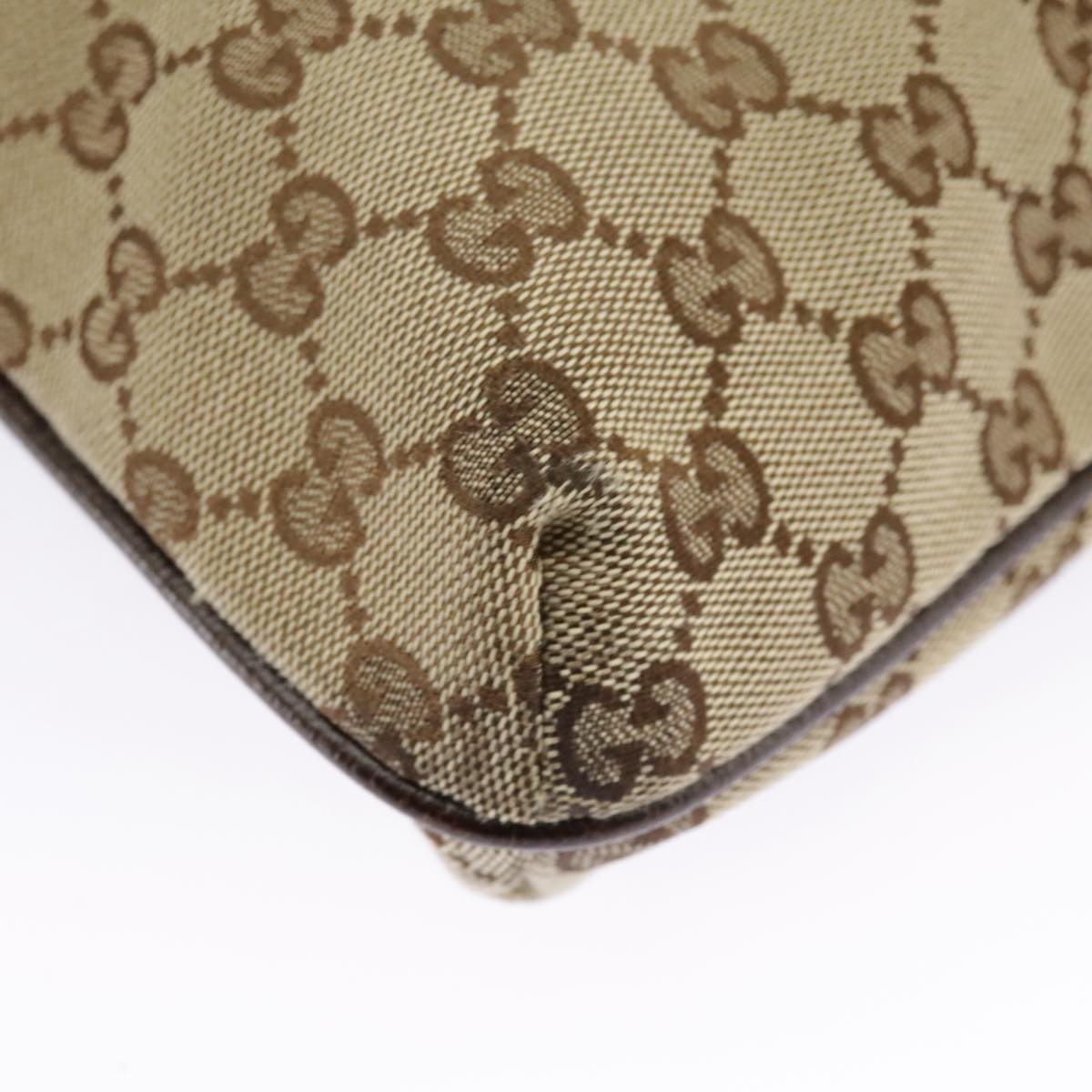 GUCCI GG Canvas Shoulder Bag Beige 122793 Auth 98853