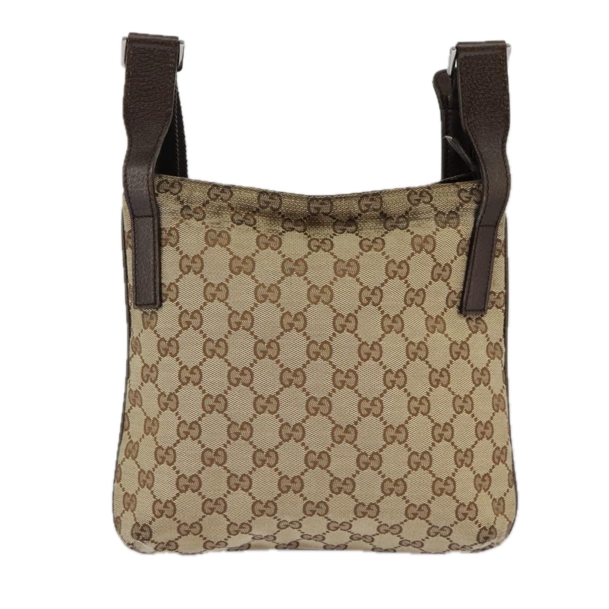 GUCCI GG Canvas Shoulder Bag Beige 122793 Auth 98853