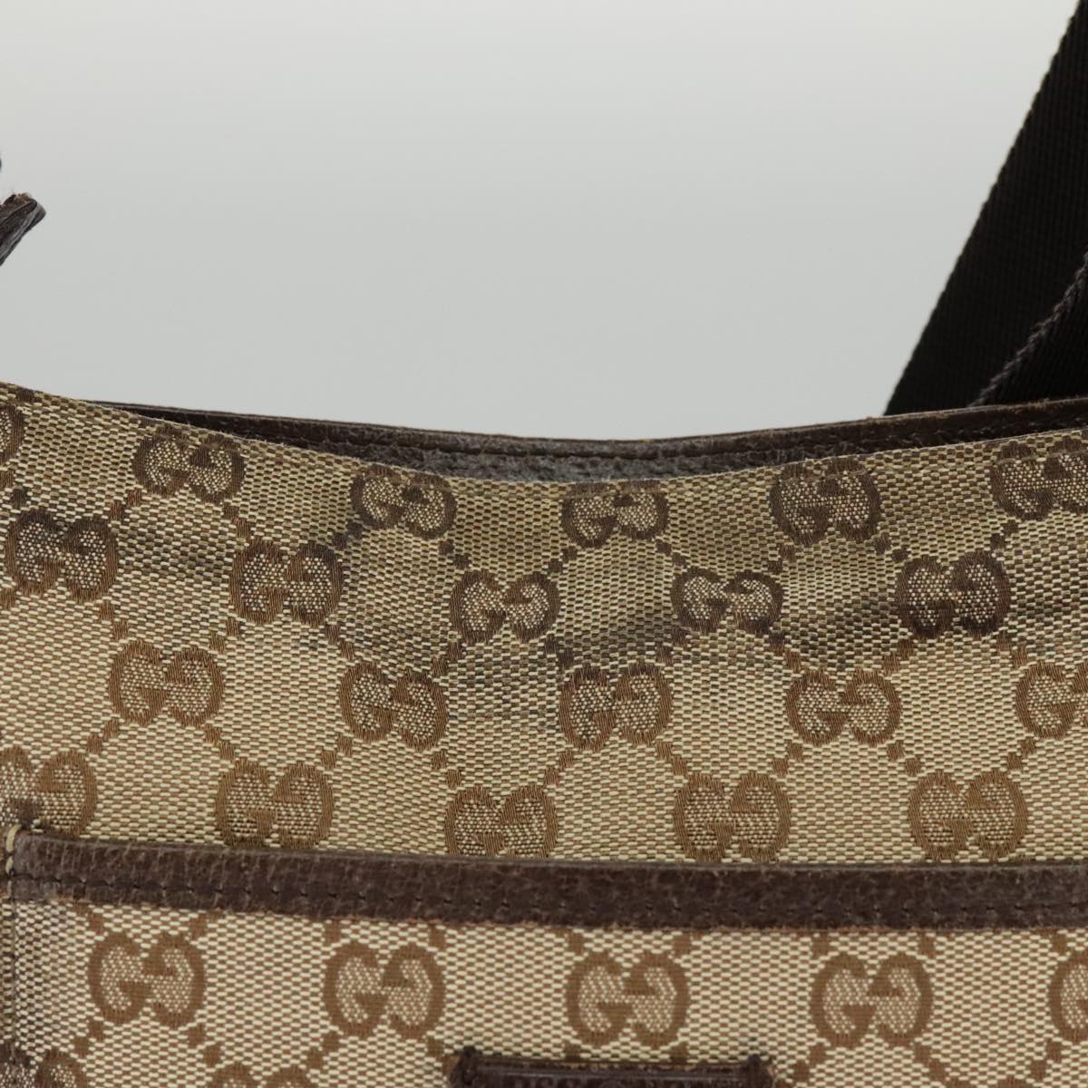 GUCCI GG Canvas Shoulder Bag Beige 122793 Auth 98853 - 0