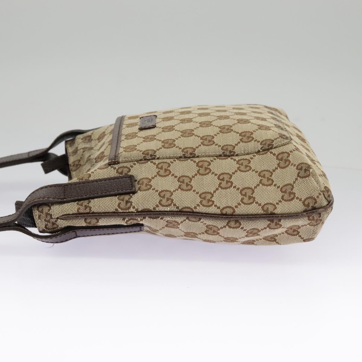 GUCCI GG Canvas Shoulder Bag Beige 122793 Auth 98853