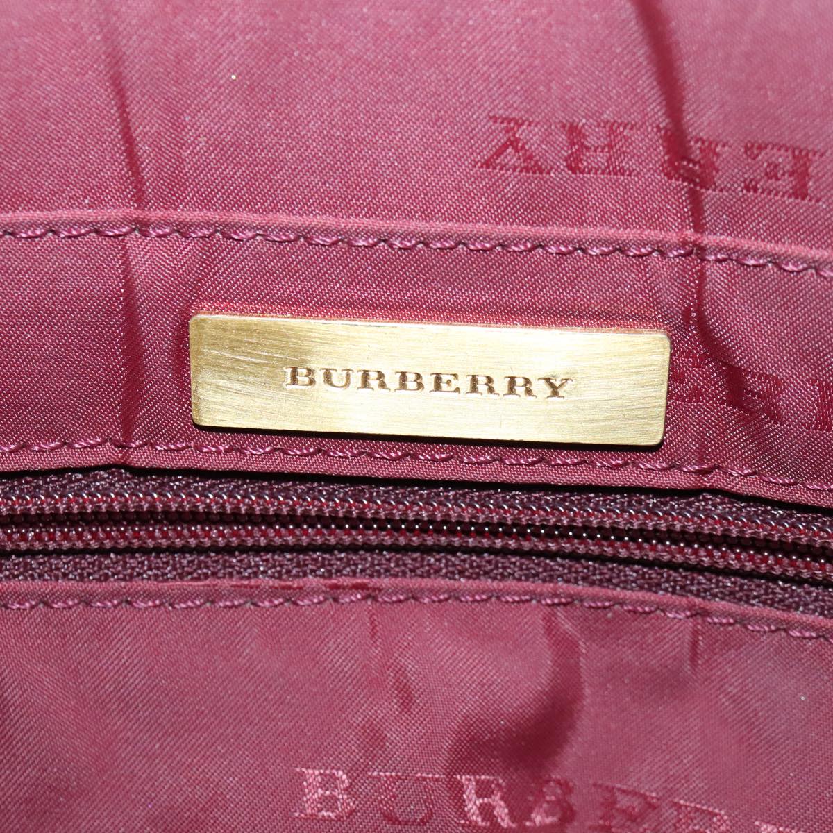 BURBERRY Nova Check Tote Bag Canvas Beige Gold Auth 98863