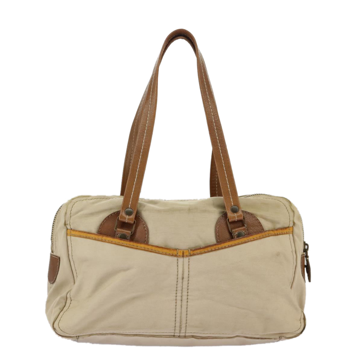 Miu Miu Shoulder Bag Nylon Beige Auth 98865